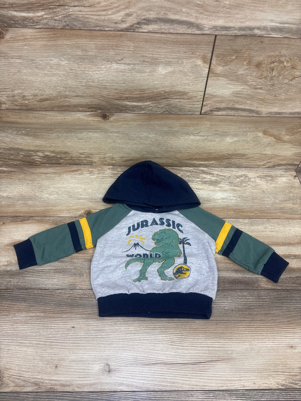 Jumping Beans Jurassic World Pullover Hooded Sweatshirt Green sz 12m