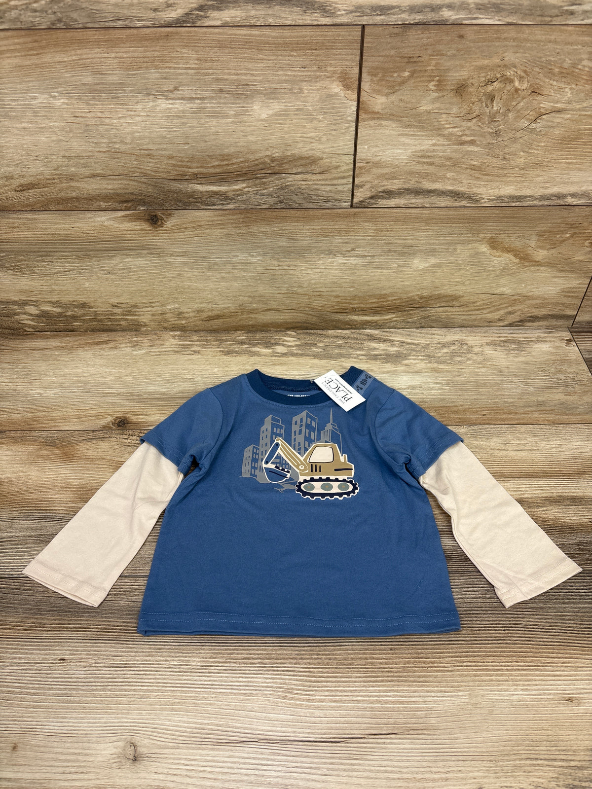NEW Children's Place Layered Sleeve Shirt Blue sz 12-18m