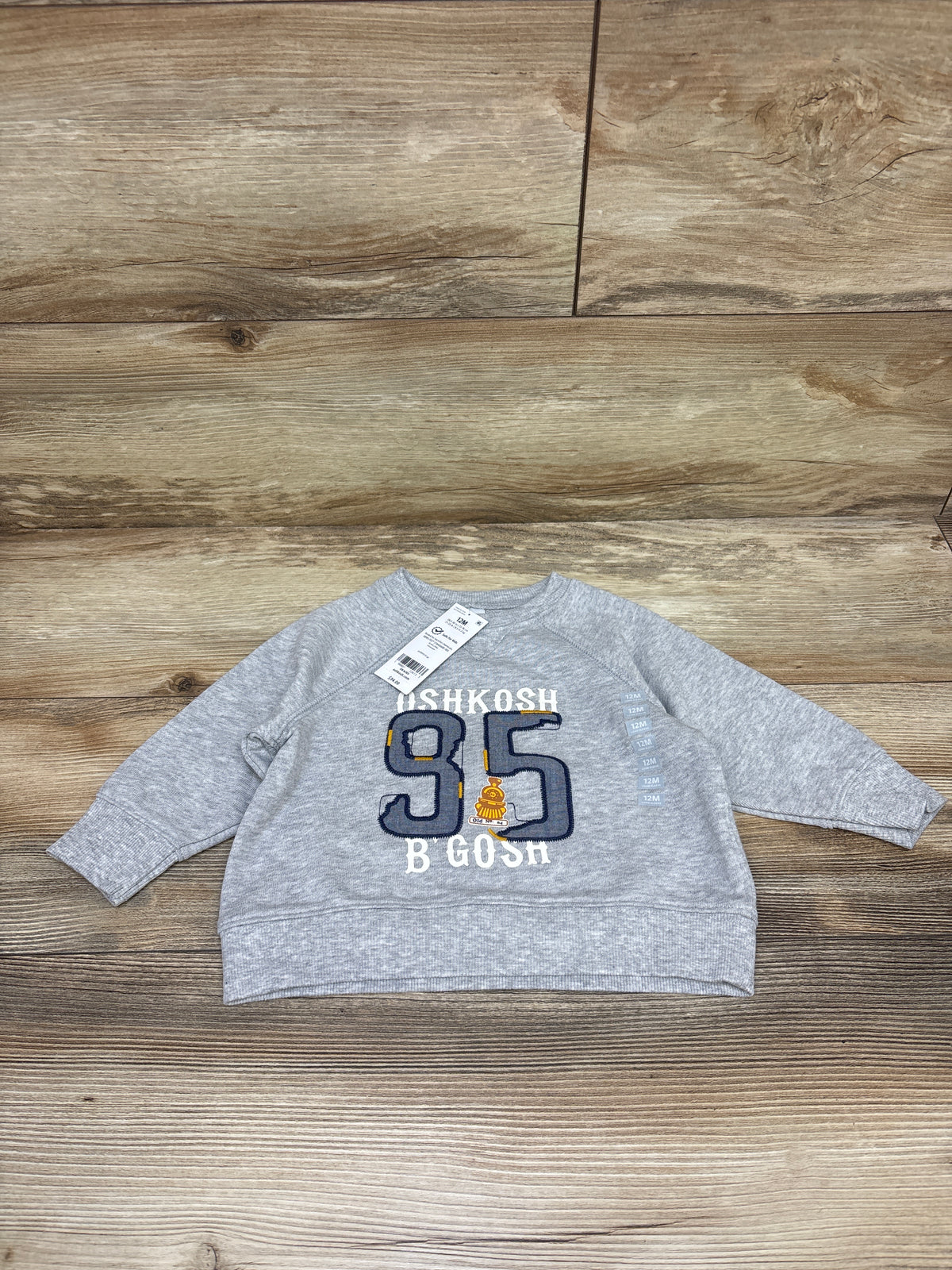 NEW Oshkosh Pullover Sweatshirt Grey sz 12m