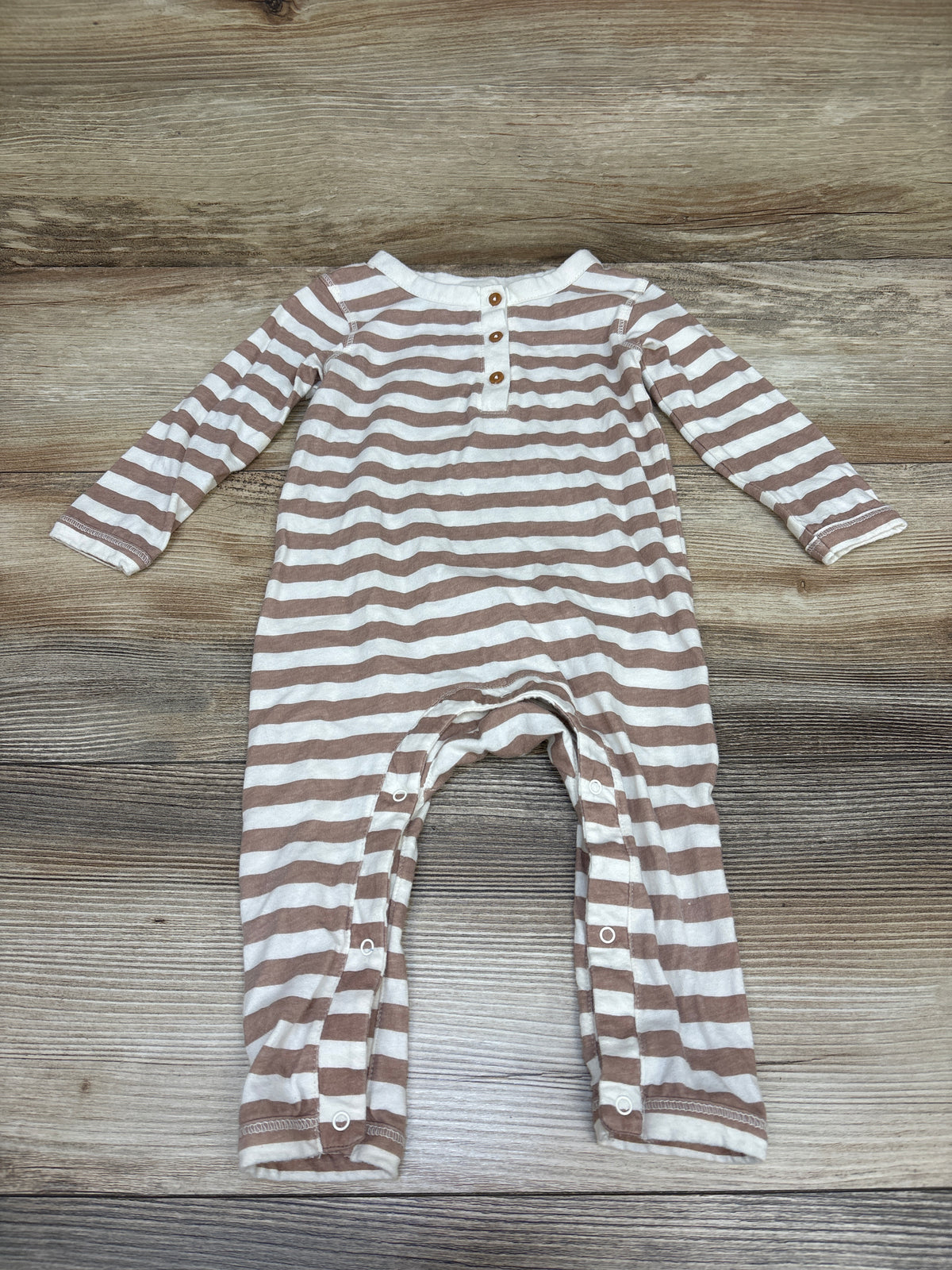 Nordstrom Striped Henley Coverall Tan sz 9m