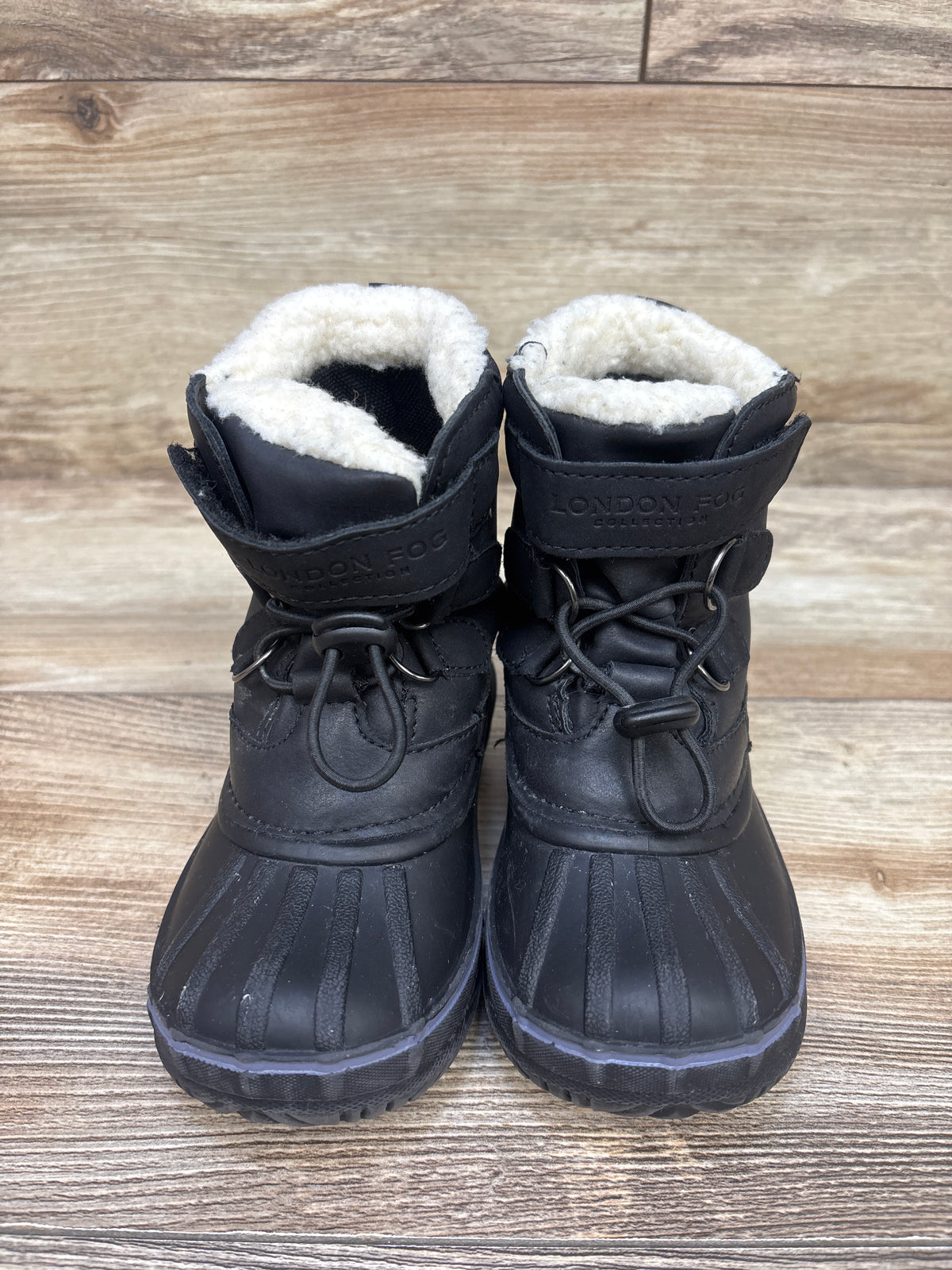 London Fog Faux Fur Winter Snow Boots Black sz 8c