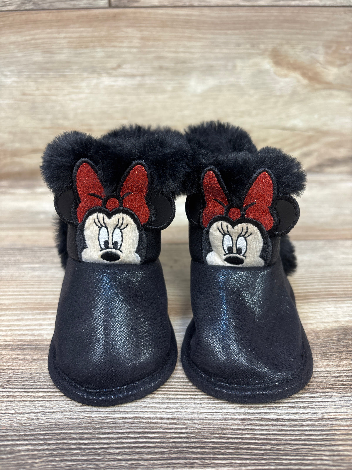 Disney x Primark Minnie Mouse Soft Sole Booties Black sz 3c