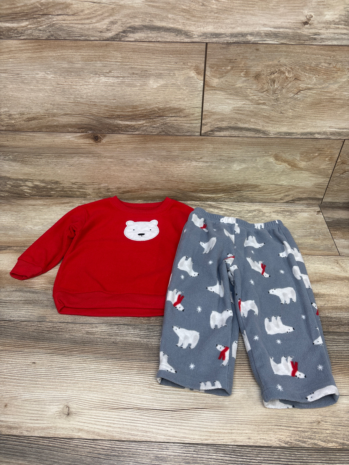 Just One You 2pc Fleece Pajama Set Red sz 18m