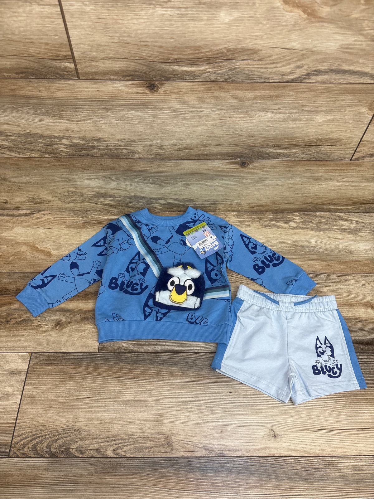NEW Bluey 2pc Sweatshirt & Shorts Set Blue sz 18m