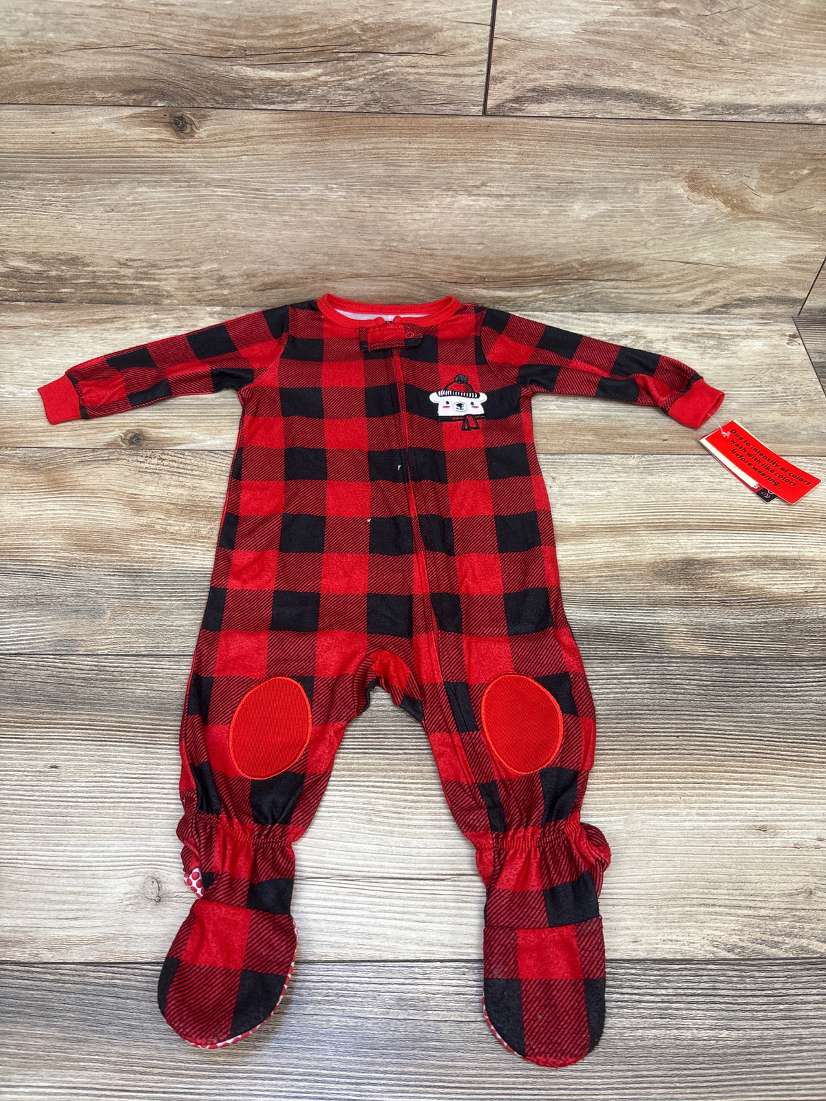 NEW Jammies For Families Buffalo Plaid Sleeper Red sz 0-3m