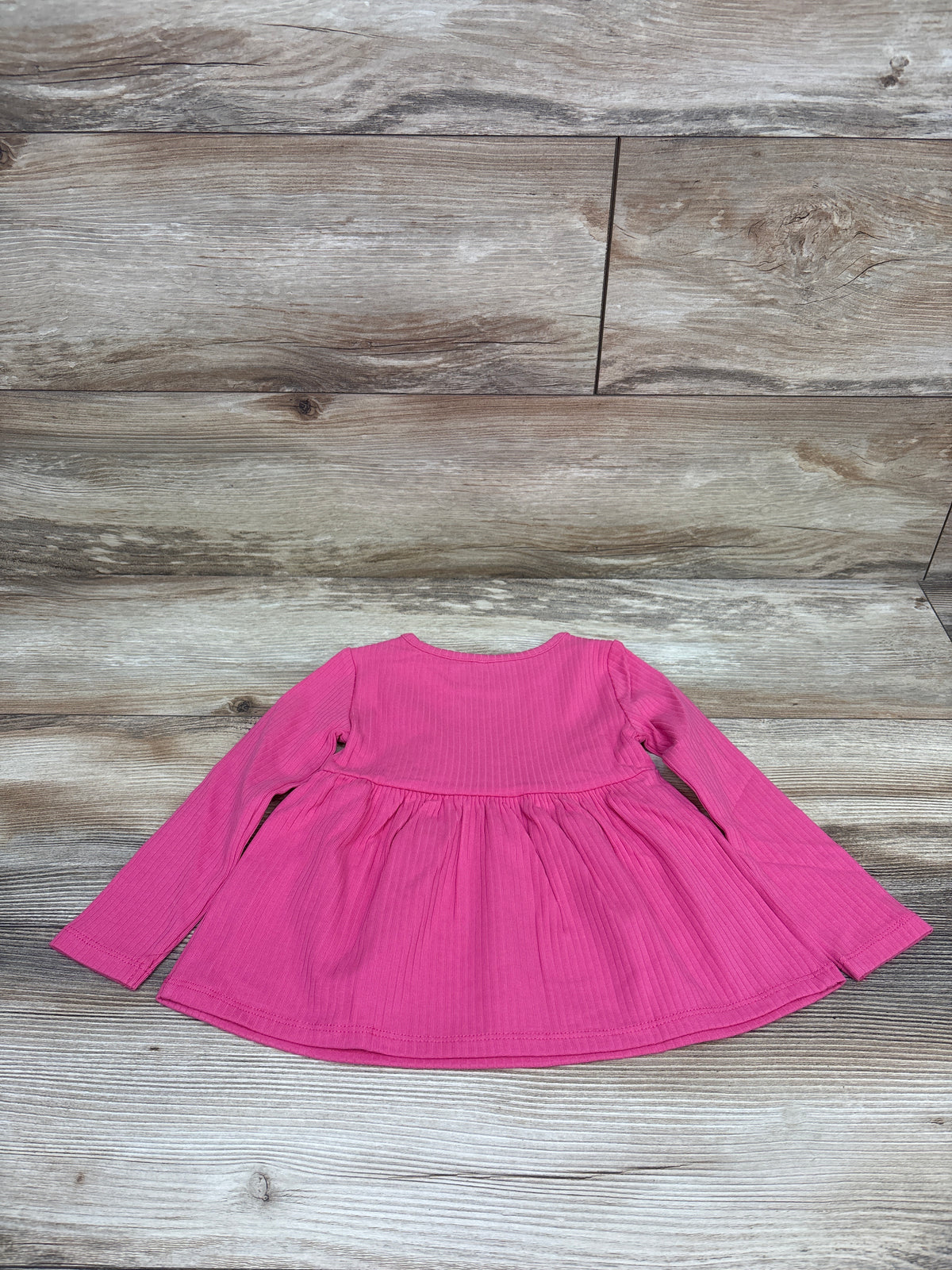 NEW Carter's Ribbed Long Sleeve Peplum Top Pink sz 2T