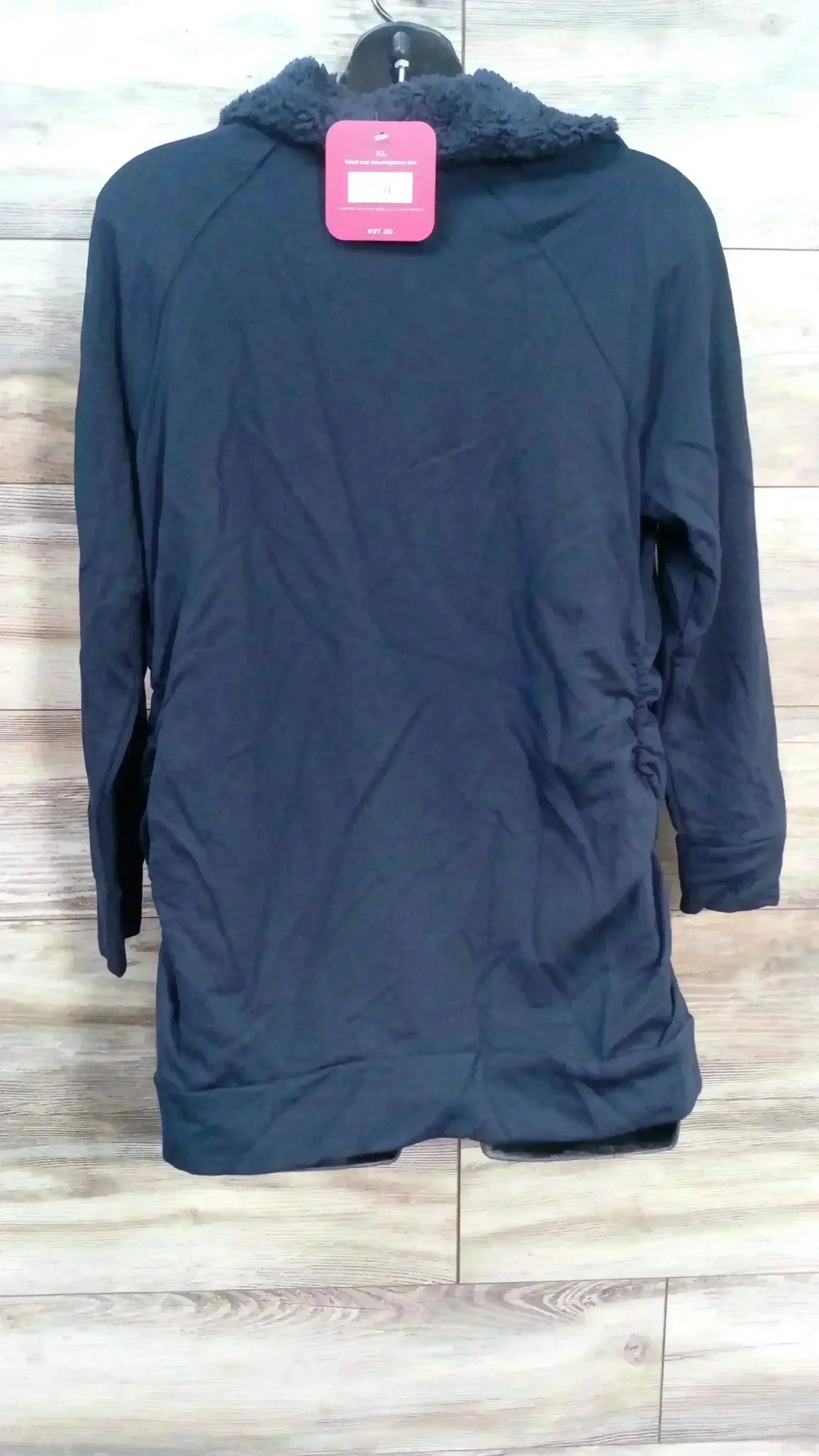 NEW Isabel Maternity Snap Sherpa Collar Navy Sweatshirt sz XL - Me n Mommy To Be