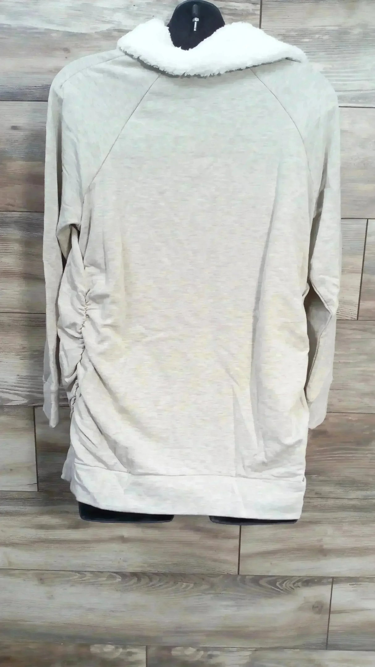 NEW Isabel Maternity Snap Sherpa Collar Oatmeal Sweatshirt sz XL - Me n Mommy To Be