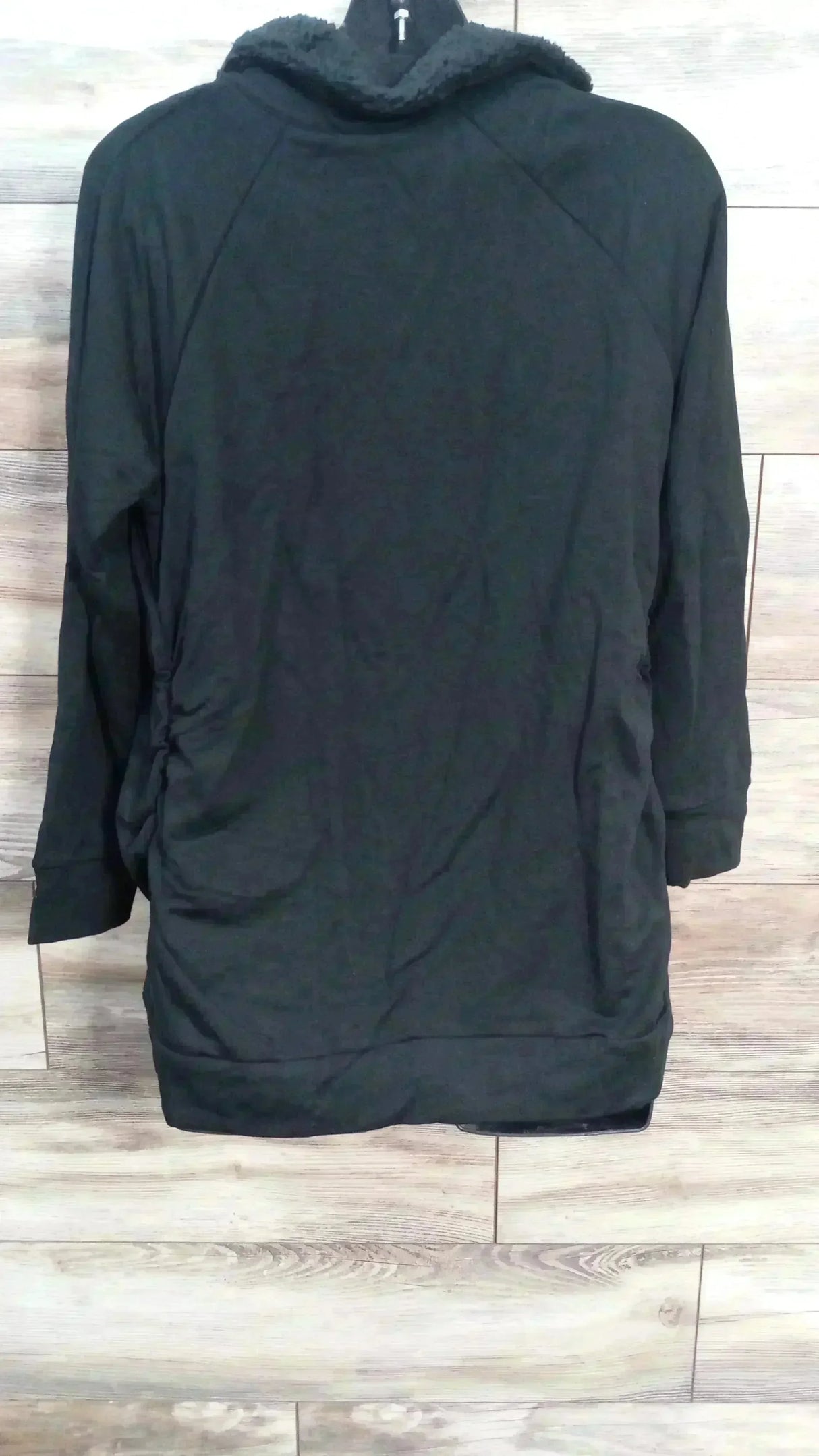 NEW Isabel Maternity Snap Sherpa Collar Black Sweatshirt sz XL - Me n Mommy To Be