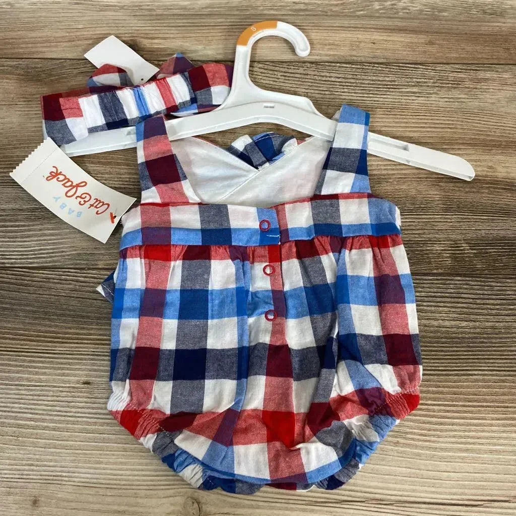 NEW Cat & Jack Plaid Romper Set sz NB - Me 'n Mommy To Be