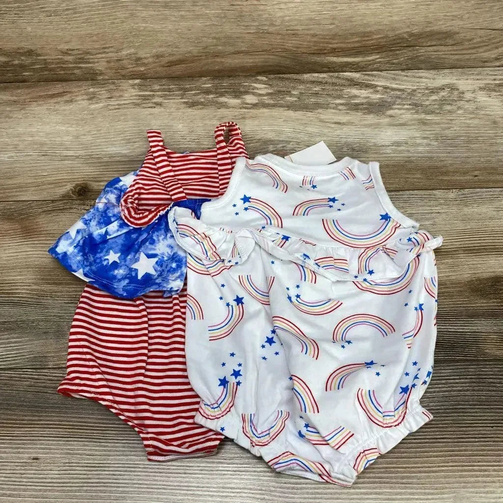 NEW Cat & Jack 2pk Rainbow Romper sz 0-3m - Me 'n Mommy To Be