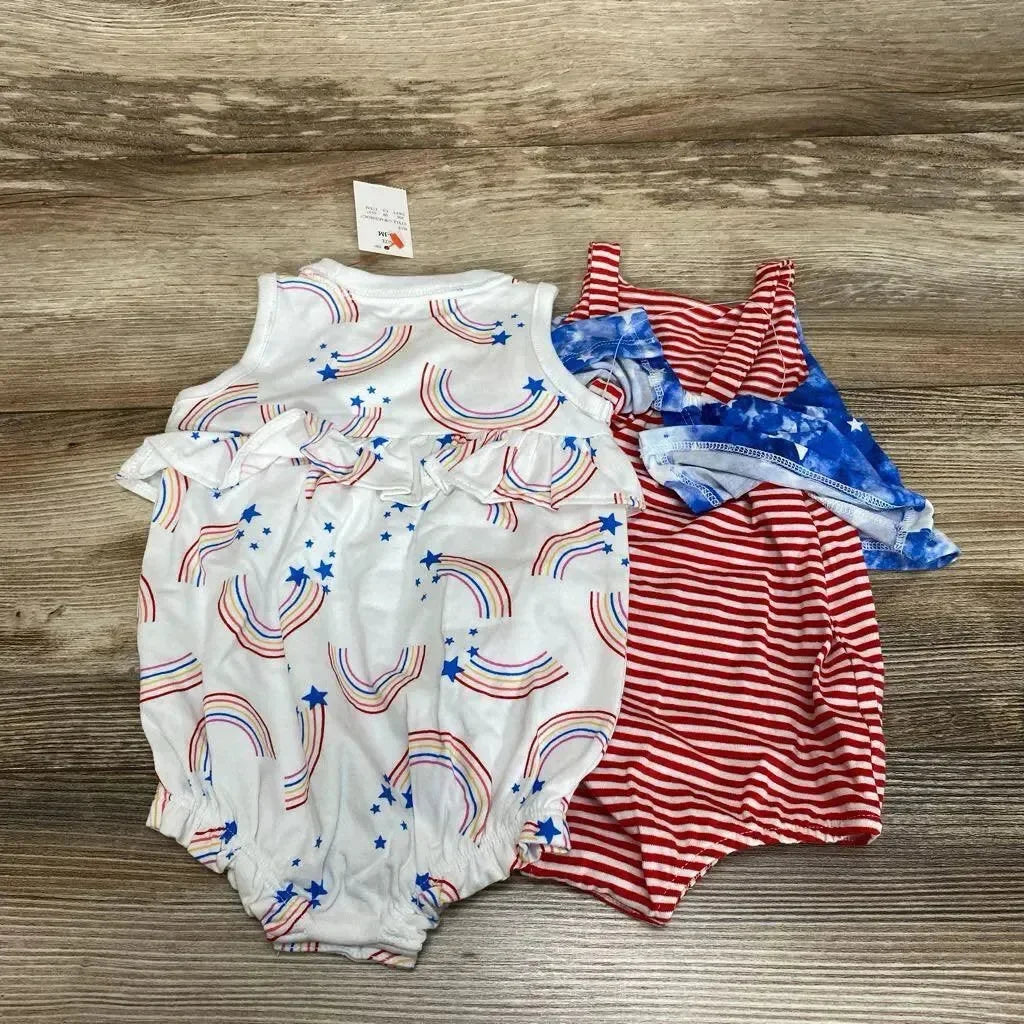 NEW Cat & Jack 2pk Rainbow Romper sz 0-3m - Me 'n Mommy To Be