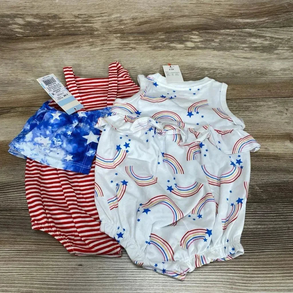 NEW Cat & Jack 2pk Rainbow Romper sz 0-3m - Me 'n Mommy To Be