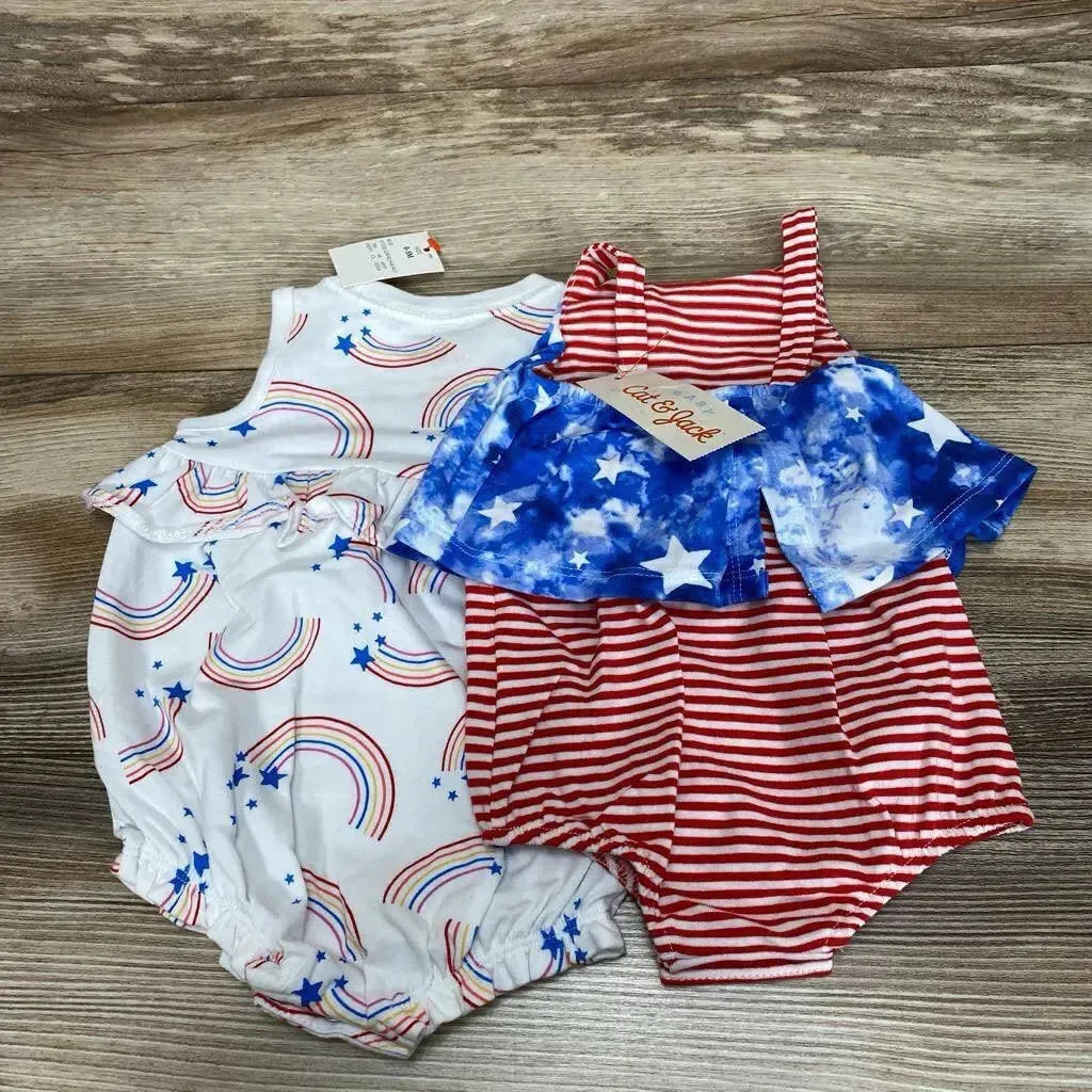 NEW Cat & Jack 2pk Rainbow Romper sz 0-3m - Me 'n Mommy To Be