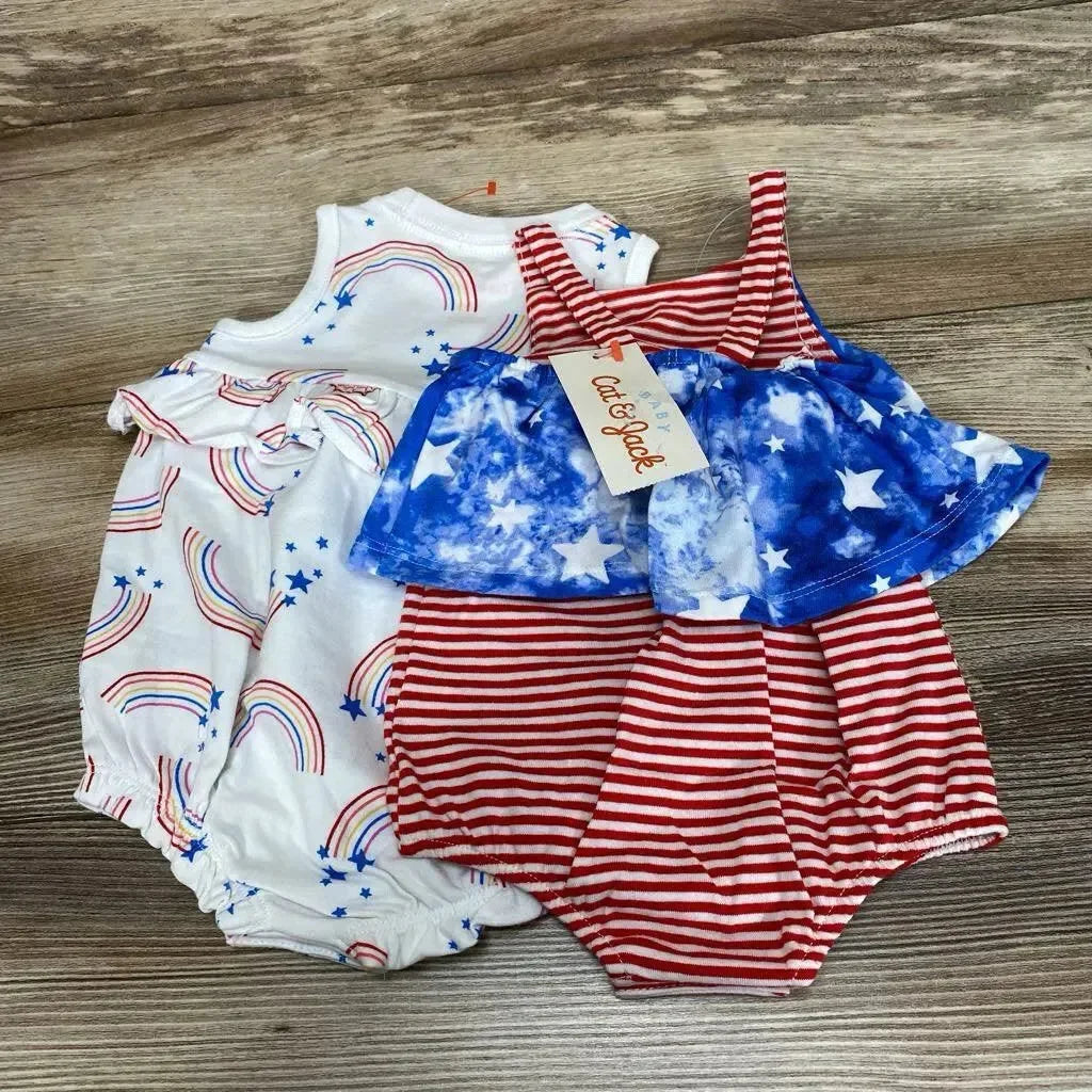 NEW Cat & Jack 2pk Rainbow Romper sz 0-3m - Me 'n Mommy To Be