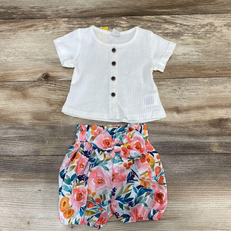 NEW Shein 2pc Shirt & Floral Shorts sz 3-6m - Me 'n Mommy To Be