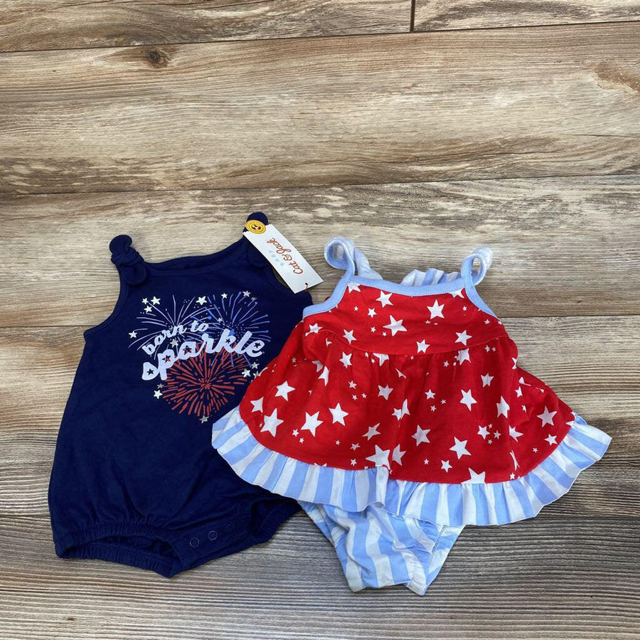 NEW Cat & Jack 3pc Born To Sparkle Romper Set sz 0-3m - Me 'n Mommy To Be