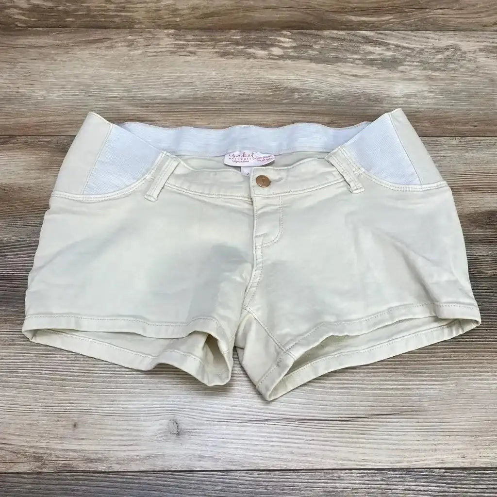 Isabel Maternity Side Panel Midi Denim Shorts sz XS - Me 'n Mommy To Be