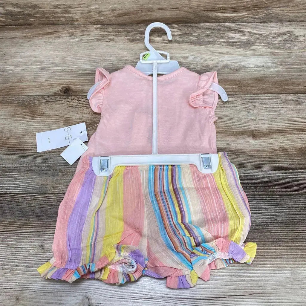 NEW Jessica Simpson 2pc Bodysuit & Short Set sz 0-3m - Me 'n Mommy To Be