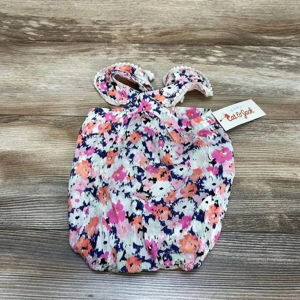 NEW Cat & Jack Floral Flutter Sleeve Romper sz NB - Me 'n Mommy To Be