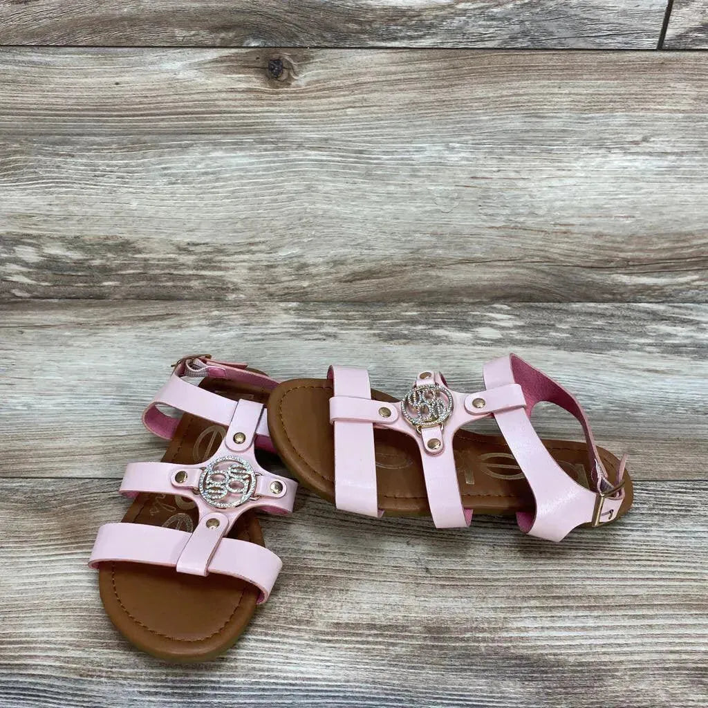 Bebe Girls Rhinestone Logo Sandals sz 12c - Me 'n Mommy To Be