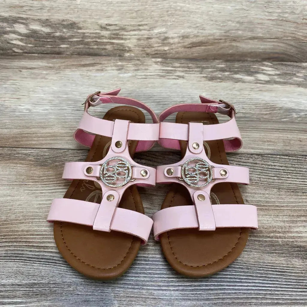 Bebe Girls Rhinestone Logo Sandals sz 12c - Me 'n Mommy To Be