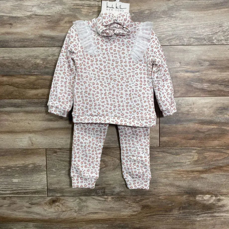 NEW Nicole Miller 3pc Fleece Leopard Print Sweatshirt Set sz 24m - Me 'n Mommy To Be