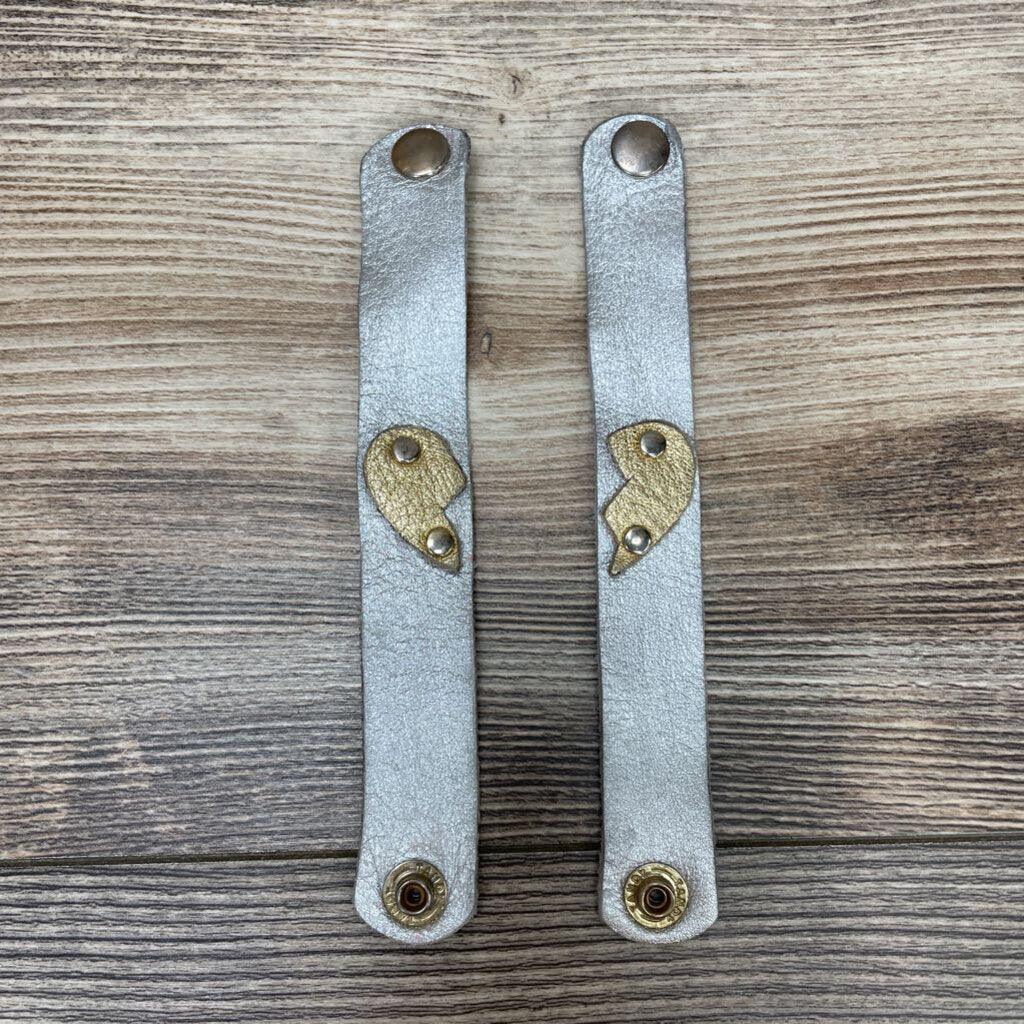 2pc Half a Heart Leather Friendship Bracelets - Me 'n Mommy To Be
