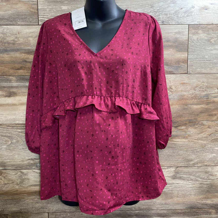 NEW Isabel Maternity Ruffle Waist Woven Top sz Medium - Me 'n Mommy To Be