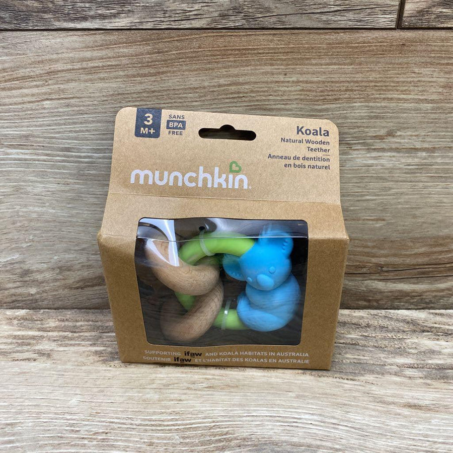 NEW Munchkin WildLove Koala Natural Wooden Teether - Me 'n Mommy To Be