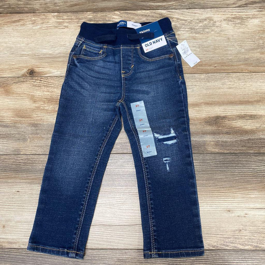 NEW Old Navy Rib-Knit Waist Skinny 360° Stretch Distressed Jeans sz 2T - Me 'n Mommy To Be