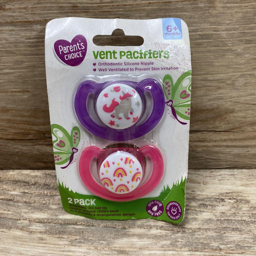 NEW Parent's Choice 2Pk Vent Pacifiers - Me 'n Mommy To Be