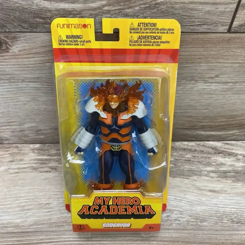 Front view of Endeavor 5-inch action figure showcasing detailed sculpting, painted costume, and articulation on white background
