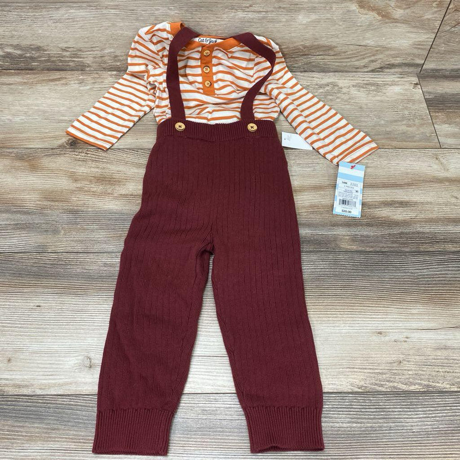 NEW Cat & Jack 2pc Striped Bodysuit & Suspender Pants sz 18m - Me 'n Mommy To Be
