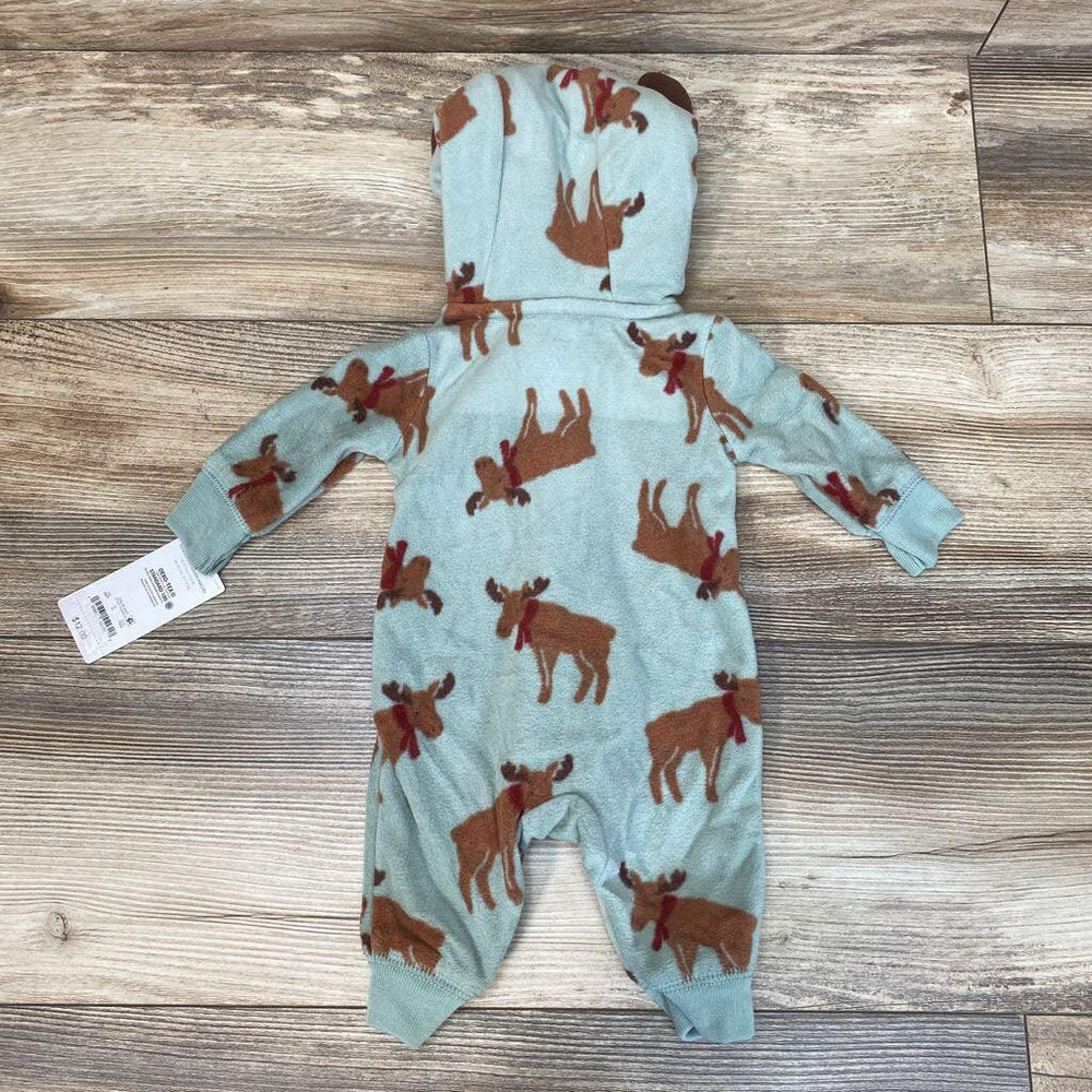 NEW Just One You Fleece Moose Hooded Coverall sz NB - Me 'n Mommy To Be