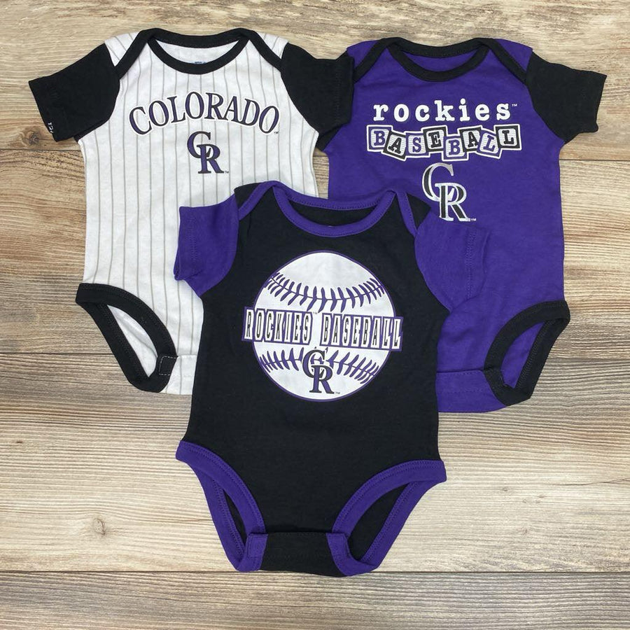 Genuine Merchandise 3Pk Baseball Bodysuits sz 0-3m - Me 'n Mommy To Be