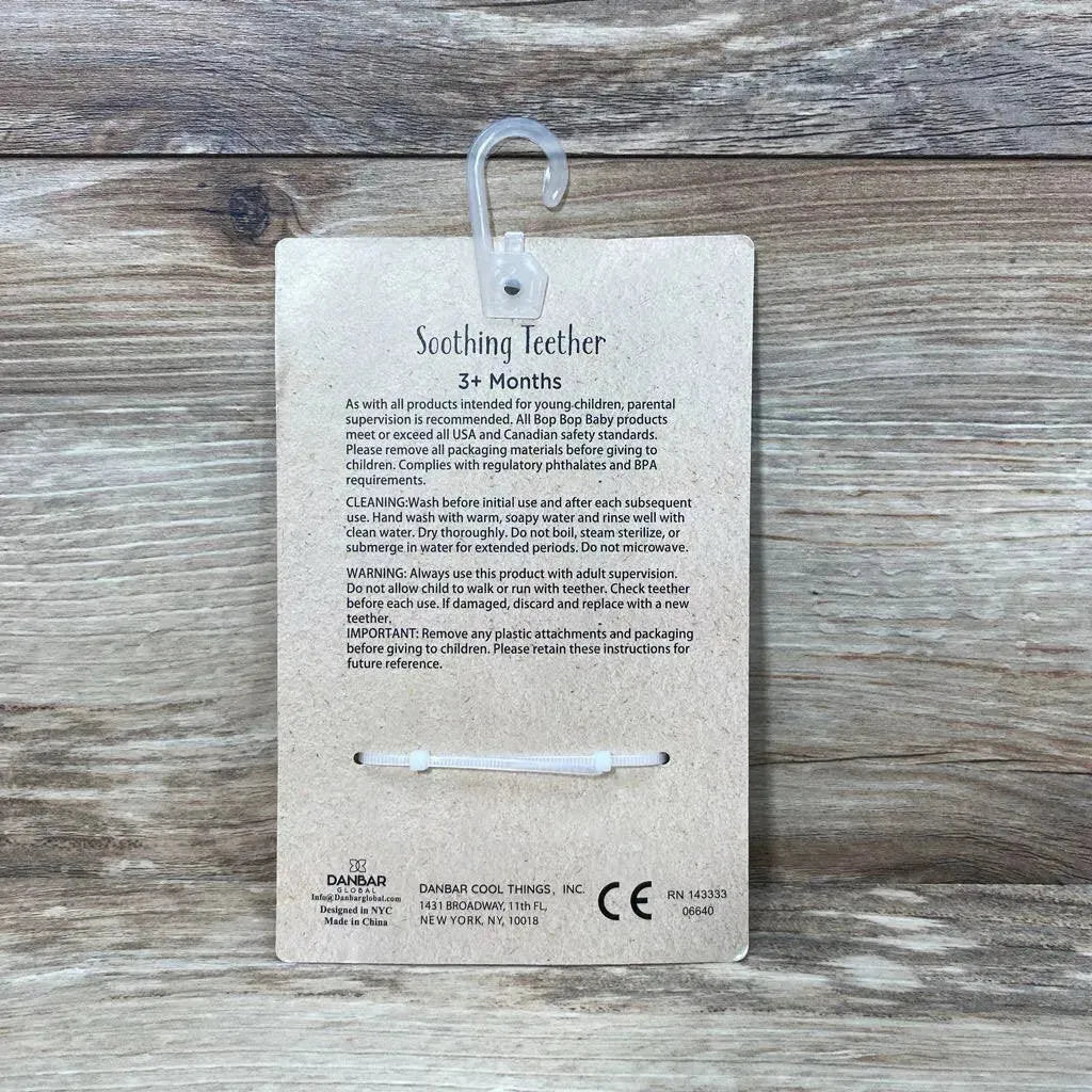 NEW Bop Bop Baby Soothing Teether Silicone and Wood - Me 'n Mommy To Be