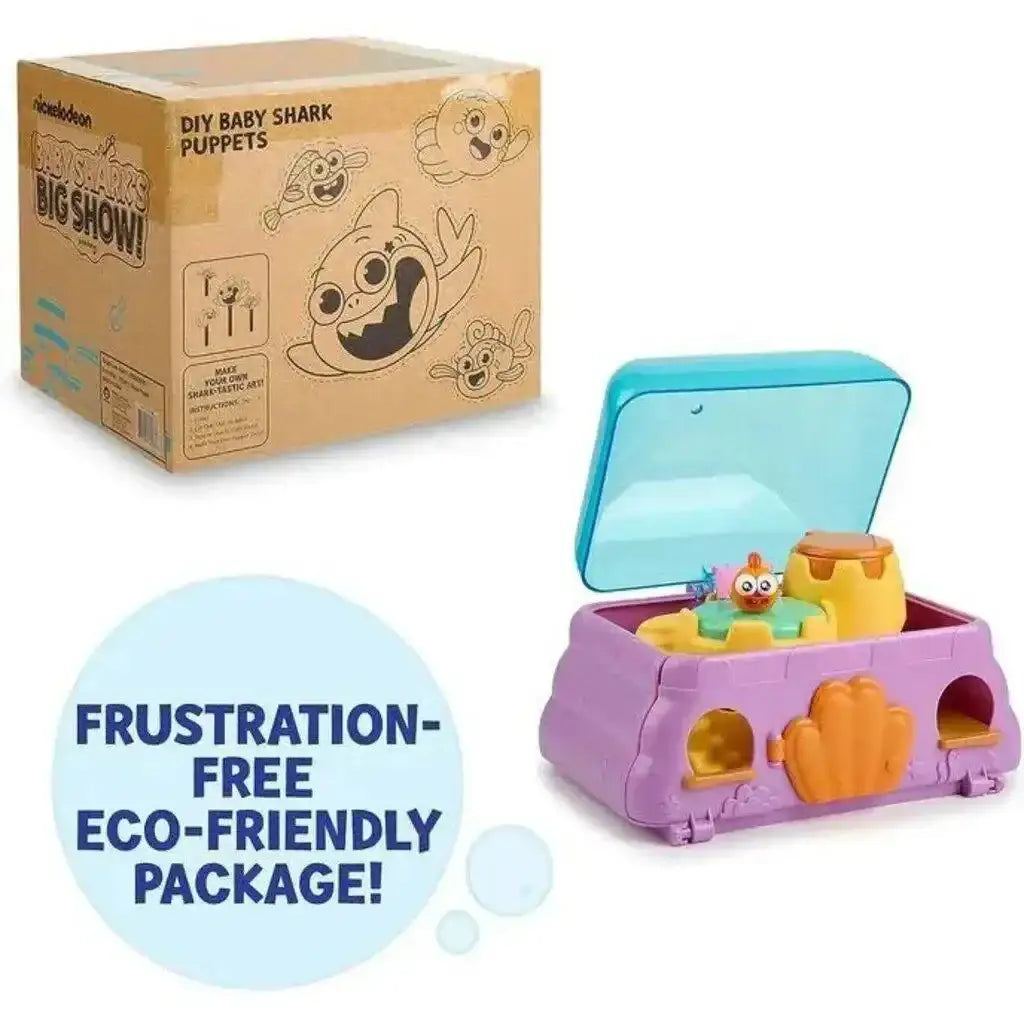 Angled William's House playset showing open purple case, small figure, box, and 'Frustration-free eco-friendly package' text