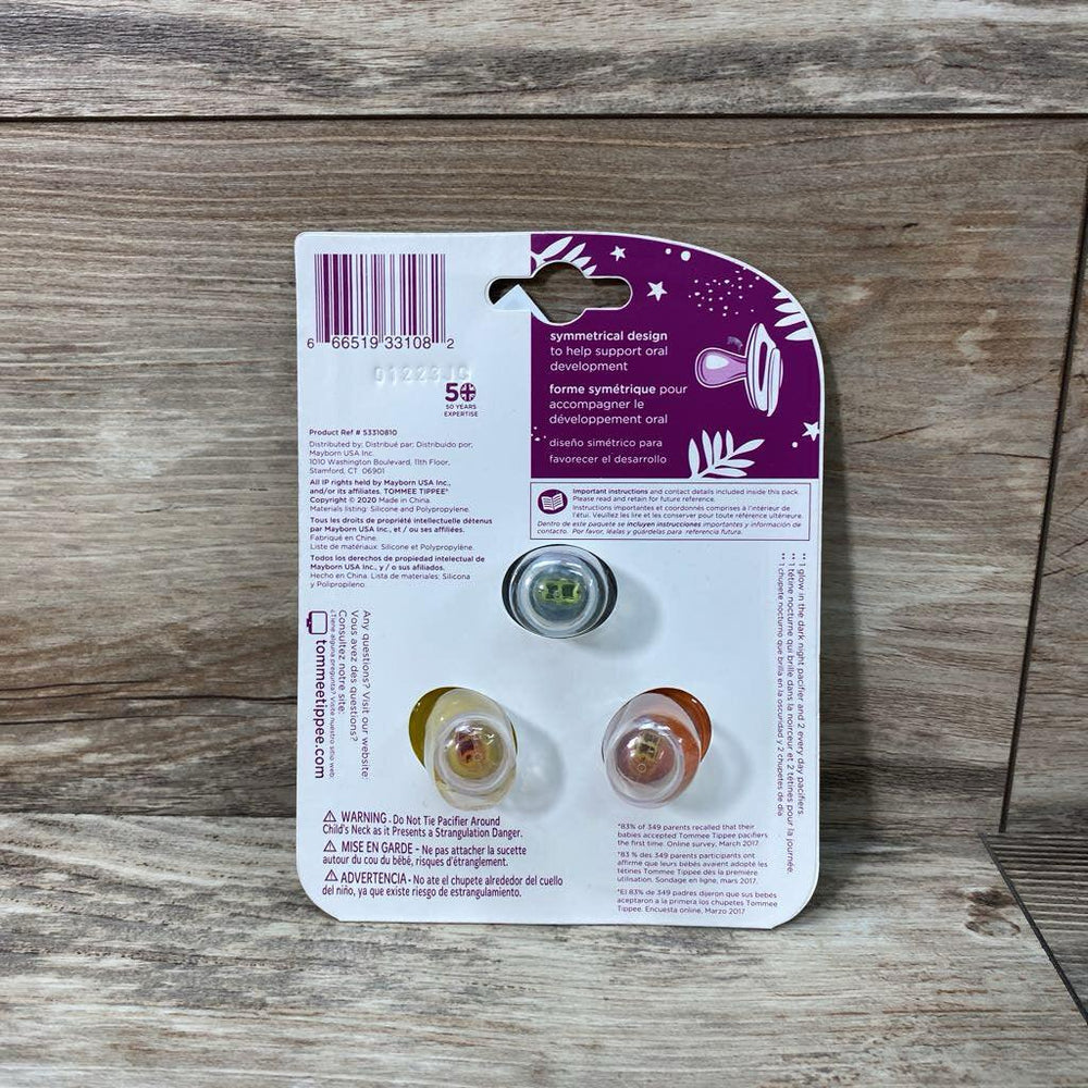 NEW Tommee Tippee Day And Night Pacifiers, 3pk - Me 'n Mommy To Be