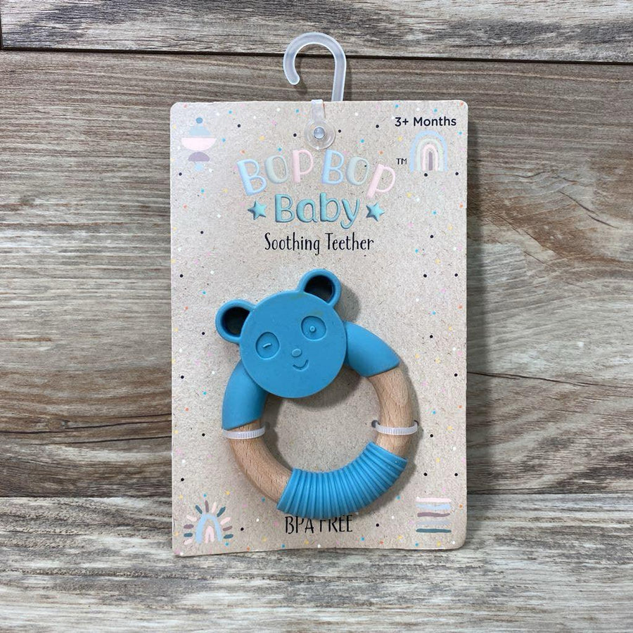 NEW Bop Bop Baby Soothing Teether Silicone and Wood - Me 'n Mommy To Be