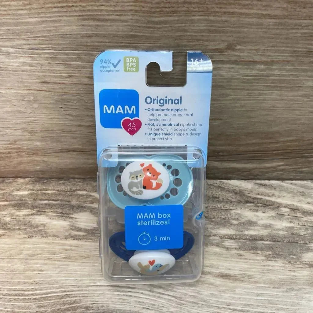 NEW MAM 2pk Original Deco Pacifiers 16m+ - Me 'n Mommy To Be