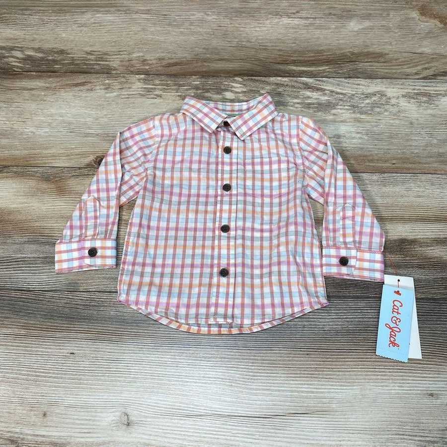 NEW Cat & Jack Plaid Button-Up Shirt sz 12m - Me 'n Mommy To Be