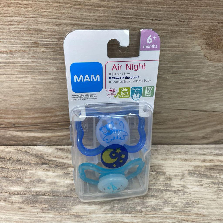 NEW MAM 2pk Air Night Pacifier 6-16m - Me 'n Mommy To Be