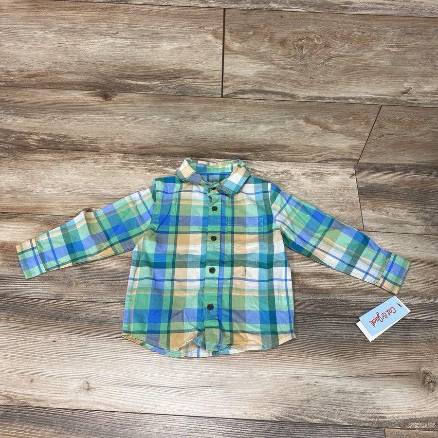 NEW Cat & Jack Plaid Button-Up Shirt sz 3T - Me 'n Mommy To Be