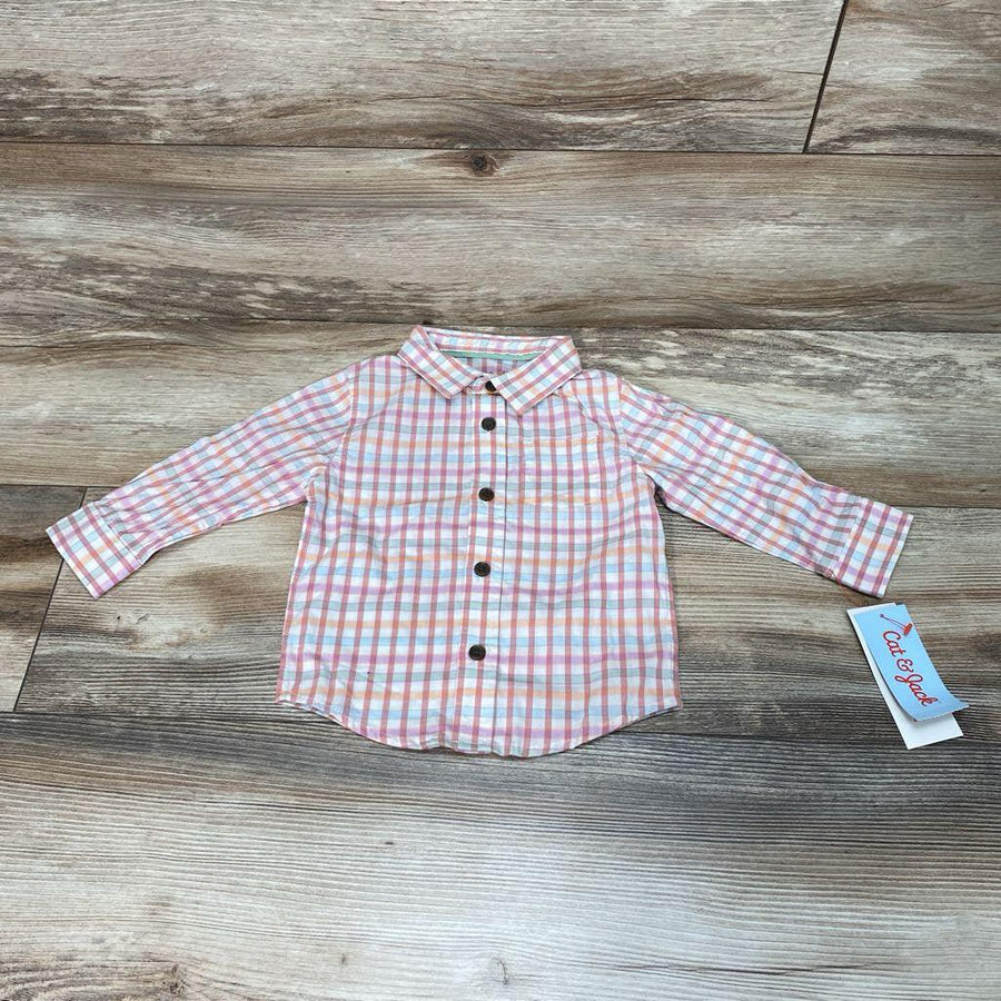 NEW Cat & Jack Plaid Button-Up Shirt sz 12m - Me 'n Mommy To Be