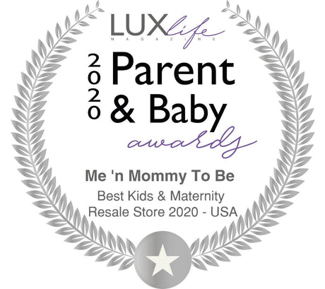 LuxLife Parent and Baby Awards 2020 badge awarding Me n Mommy To Be Best Kids and Maternity Resale Store in USA