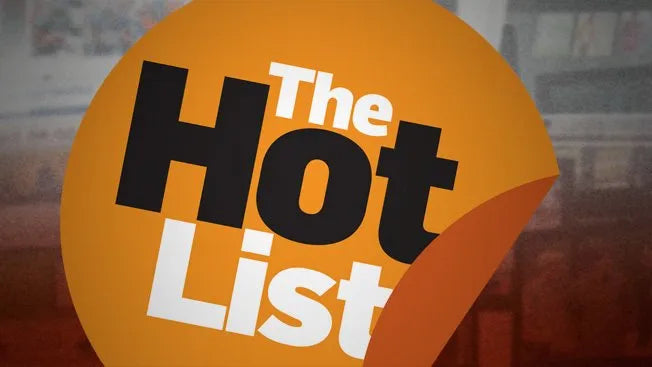 Promotional circular badge showing the headline The Hot List