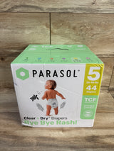 NEW Parasol Clear+Dry Bye Bye Rash! Diapers 44ct. Size 5