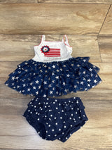 Koala Kids 2pc My First 4th of July Dress & Bloomers Set White sz 3-6m