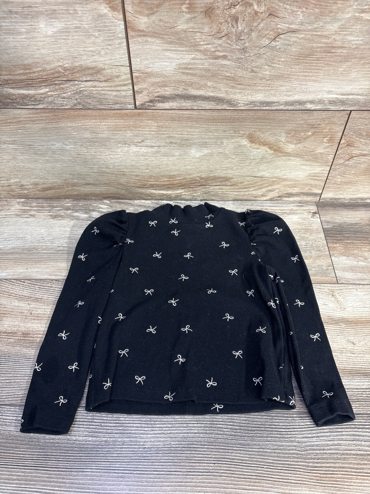 Baby Gap Puff-Sleeve Ribbed Mockneck Long Sleeve Shirt Black sz 3T